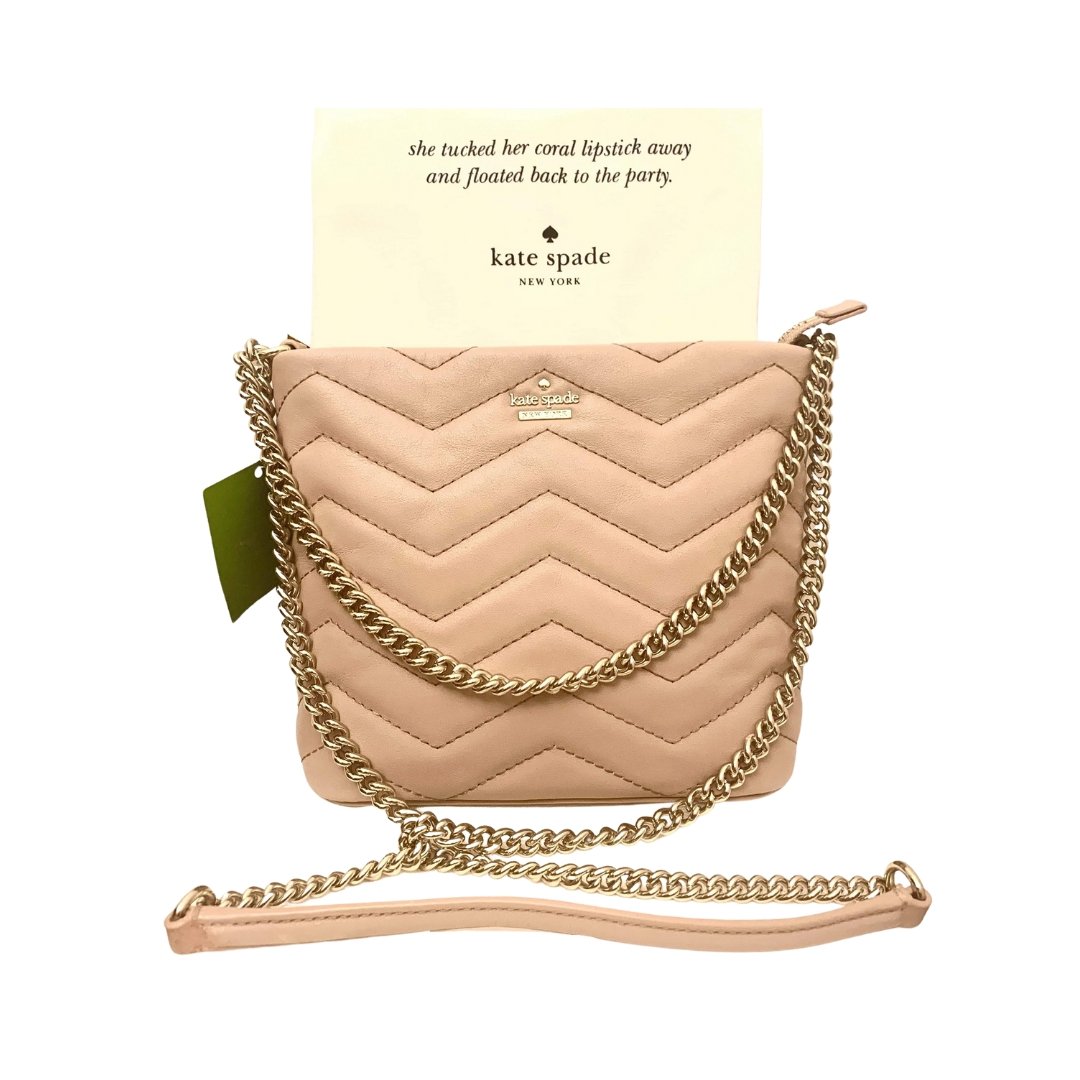 Kate Spade Quilted Leather Peach with Gold Chain - Tickled Pink