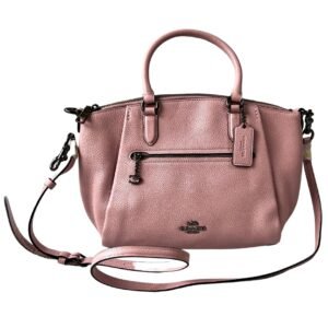 COACH Leather Bag Pebble Elise Pink